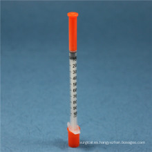 Jeringa de insulina desechable de 1 ml con aguja
